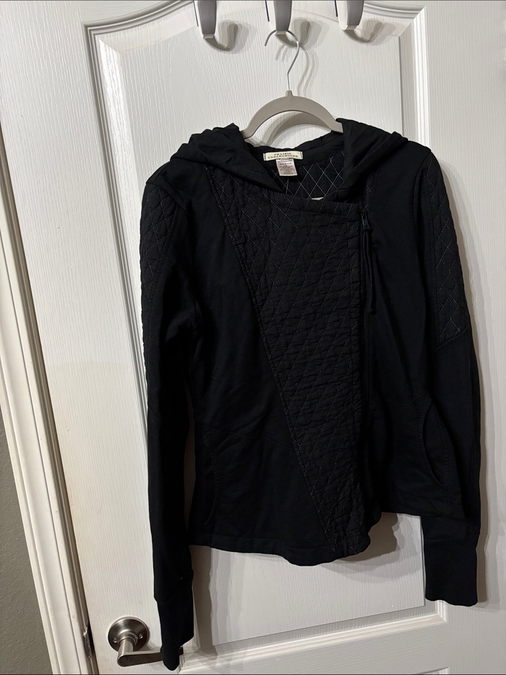 Prairie Underground Black Quilted Hooded Sweatshirt